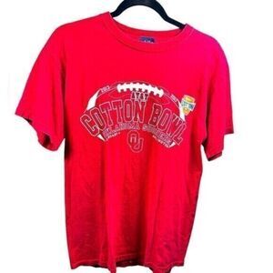 EUC Unisex Red Short Sleeve Tee Shirt 2013 AT&T Cotton Bowl Sooners - Size M